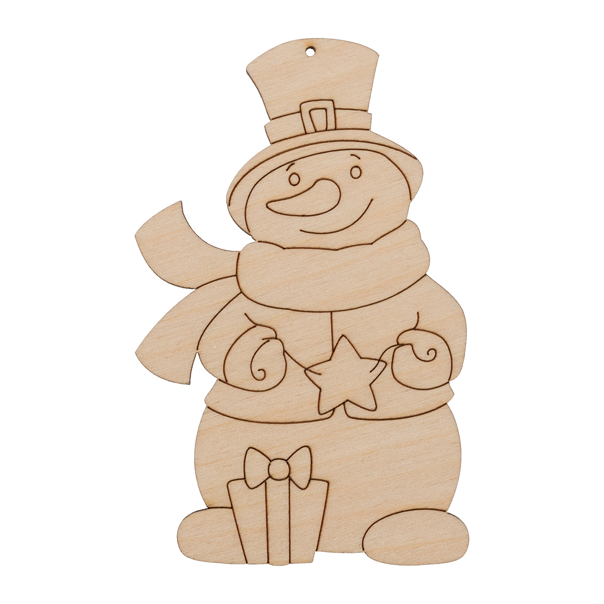 Заготовка для декорирования Mr. Carving ВД-1002 Подвеска "Снеговик с подарками" фанера 10х6.5 х 0.4 см 0.4 см