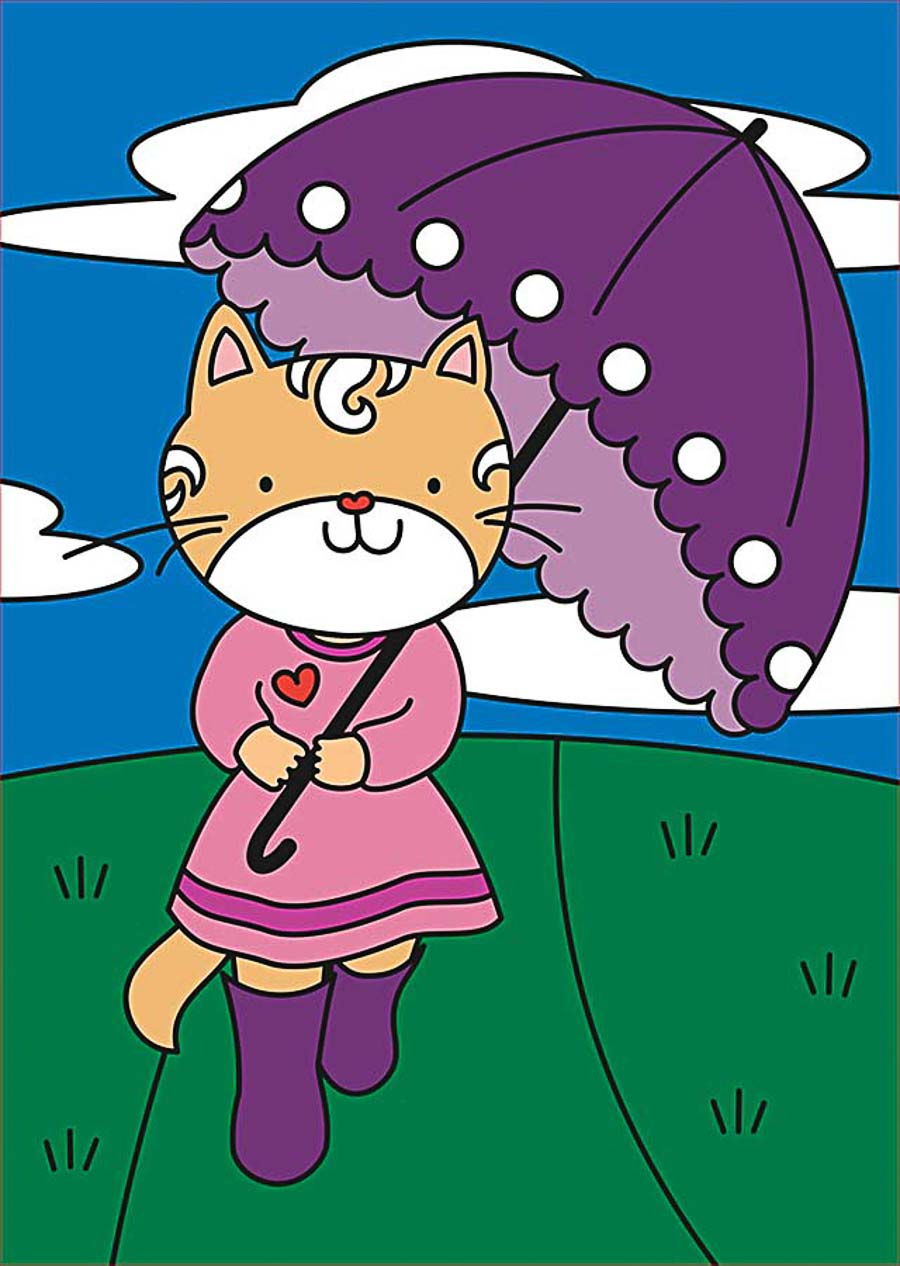 №23 Кошка с зонтиком