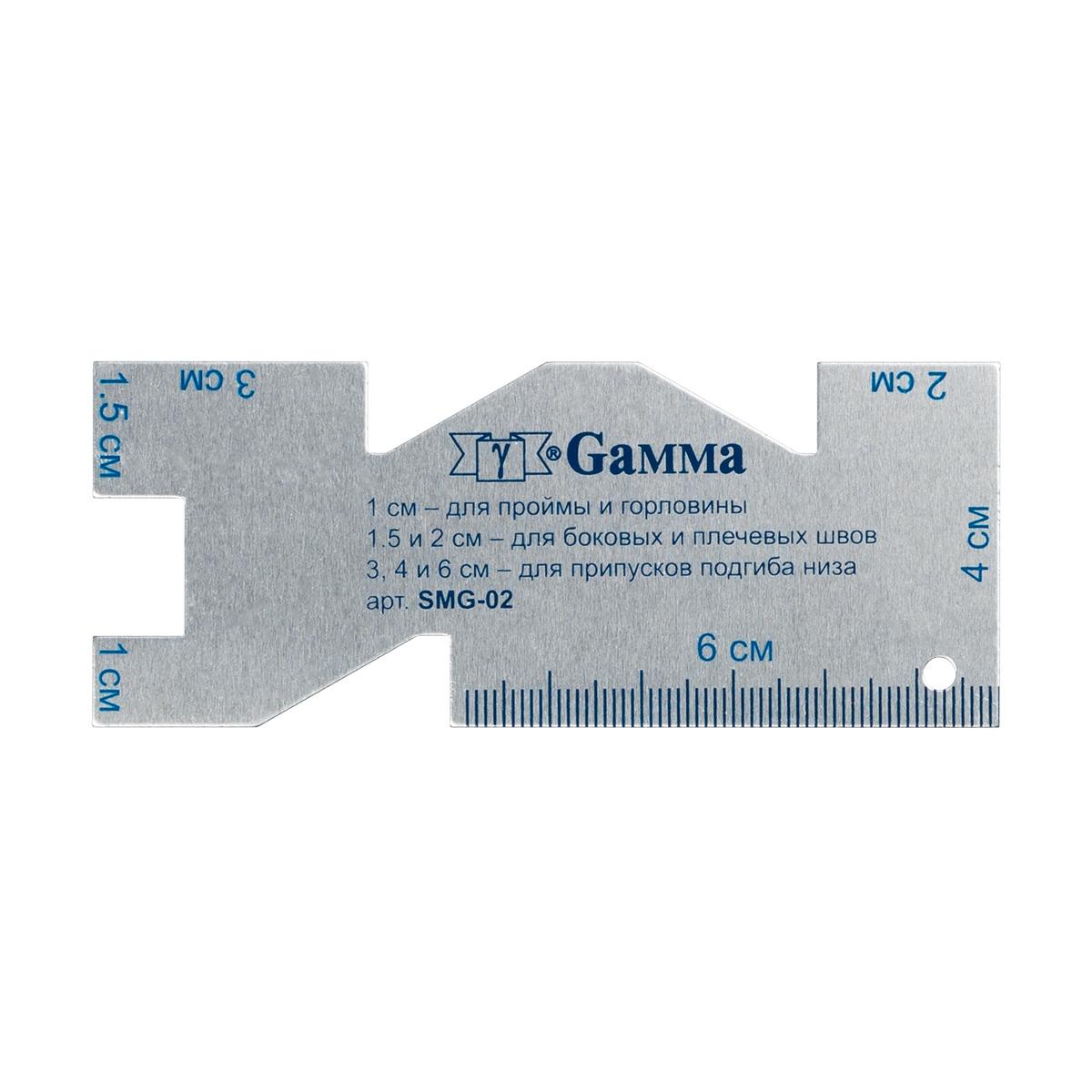 Gamma SMG-02 Шаблон для разметки алюминий 10 см х 4 см в блистере