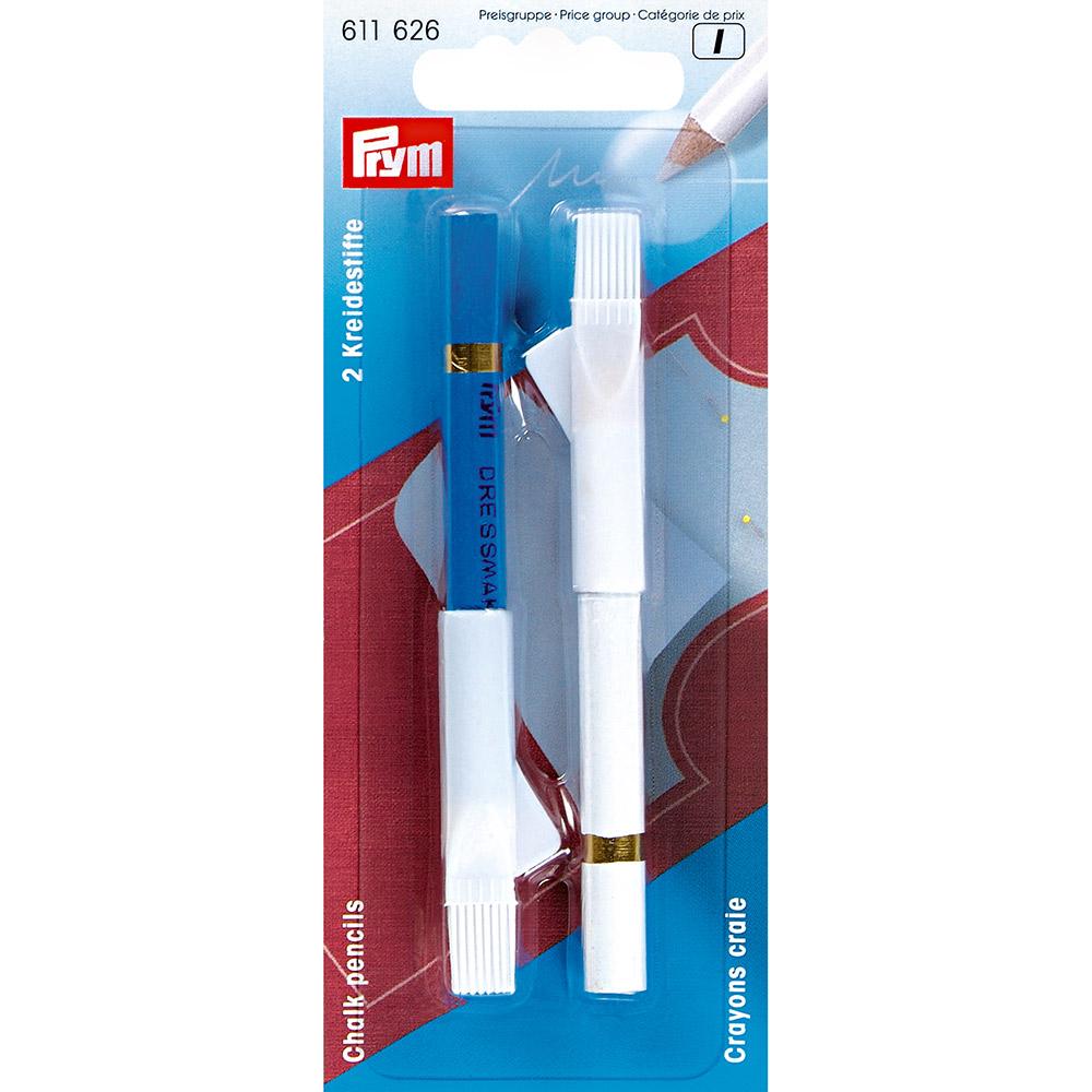 PRYM 611626 Меловые карандаши с щеткой 2 шт. белый/синий