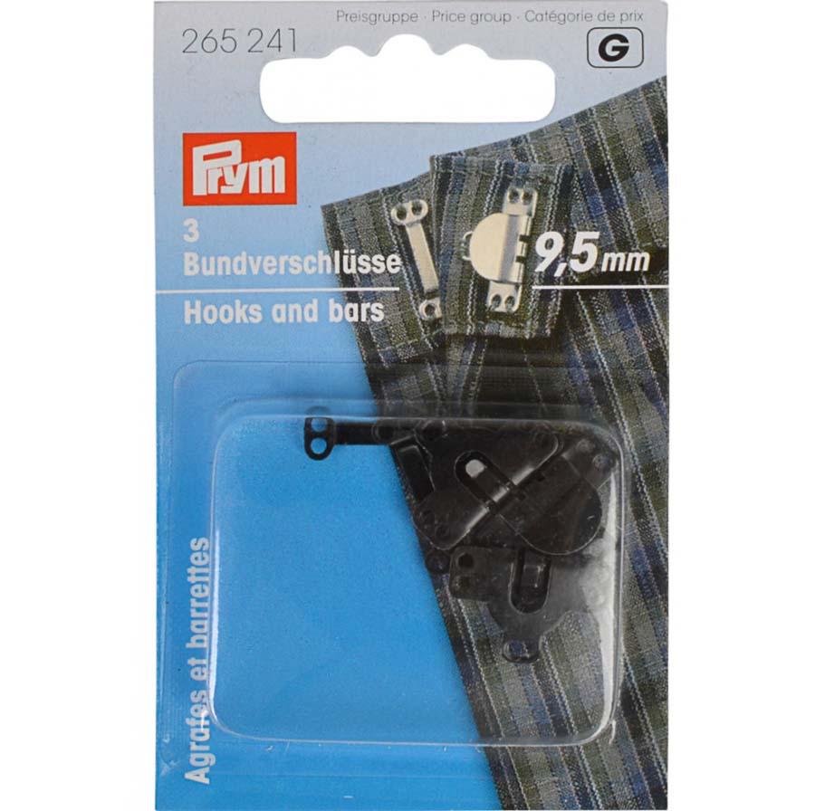 PRYM 265241 Крючки для юбок и брюк 9.5 мм в блистере 3 шт.