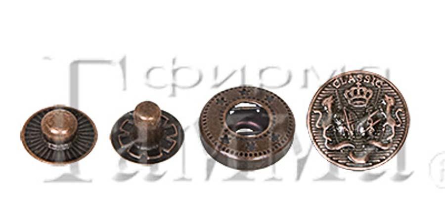 Кнопка "Micron" JK 002 металл нержавеющий сплав d 15 мм 36 шт. №06 под Черный никель