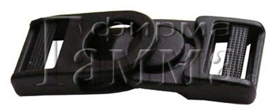 Фурнитура сумочная пластик SB08 Пряжка-замок"фастекс" "Gamma" ФАСОВКА 0.75" (19 мм) 10 шт. Черный