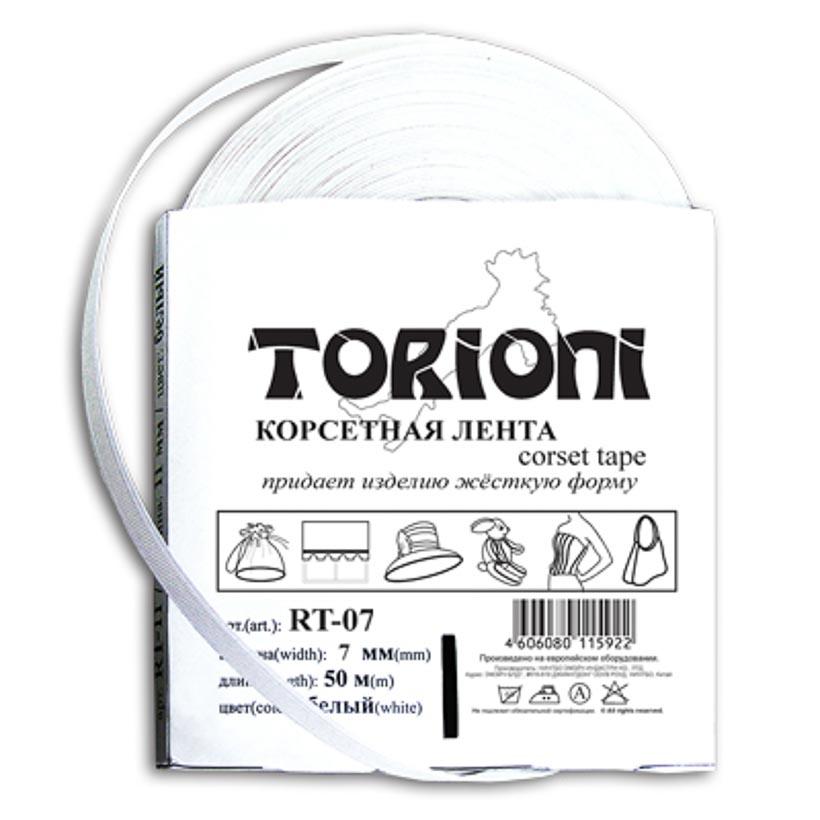 Лента TORIONI RT-07 корсетная (регилин) 7 мм 50 м