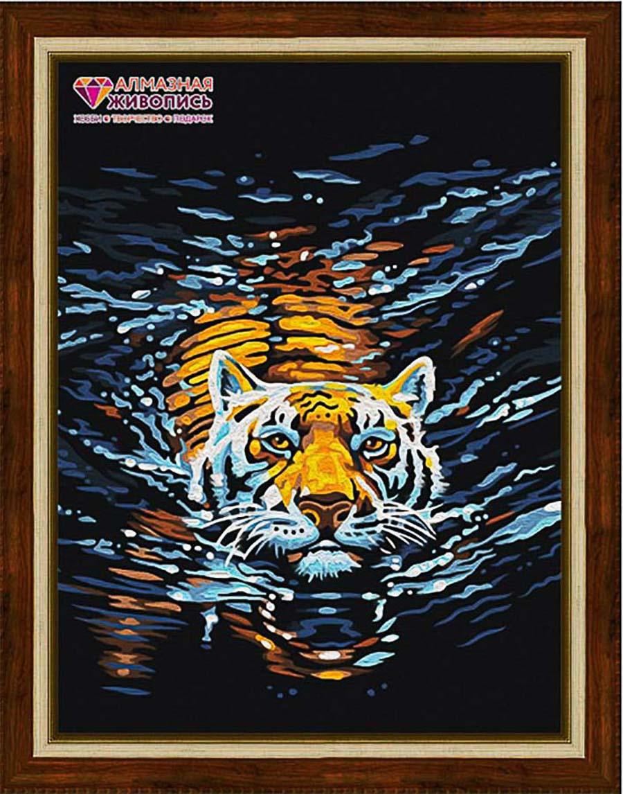 Алмазная живопись АЖ-1521 "Плывущий тигр"