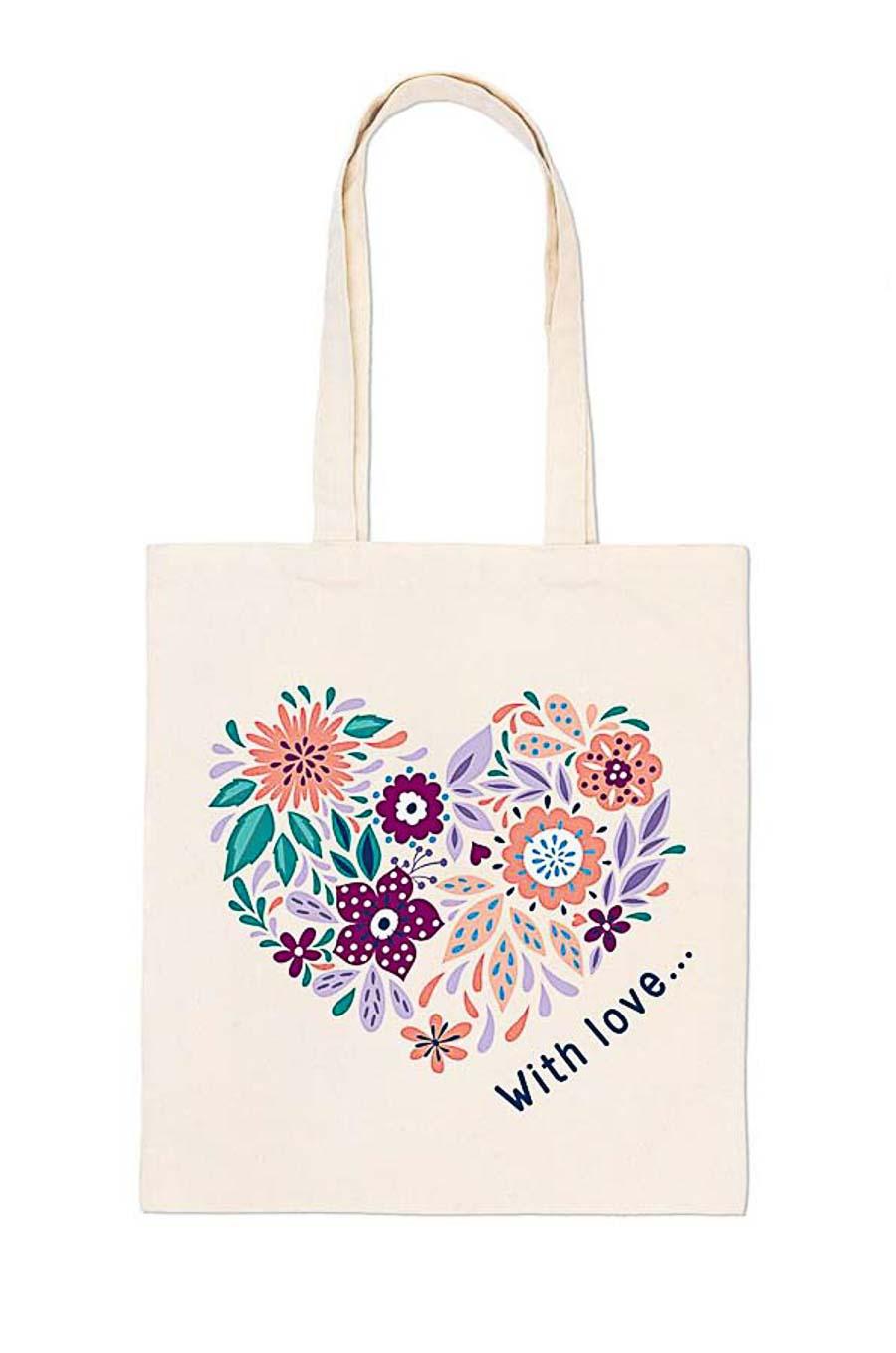 ФРЕЯ RWCB-001 Раскраска на сумке "Цветочное сердце" 40 х 35 см