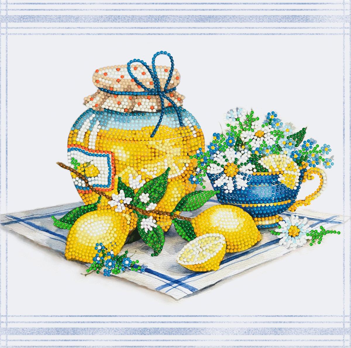 Кристальная (алмазная) мозаика "ФРЕЯ" ALBP-277 постер "Лимонный натюрморт"