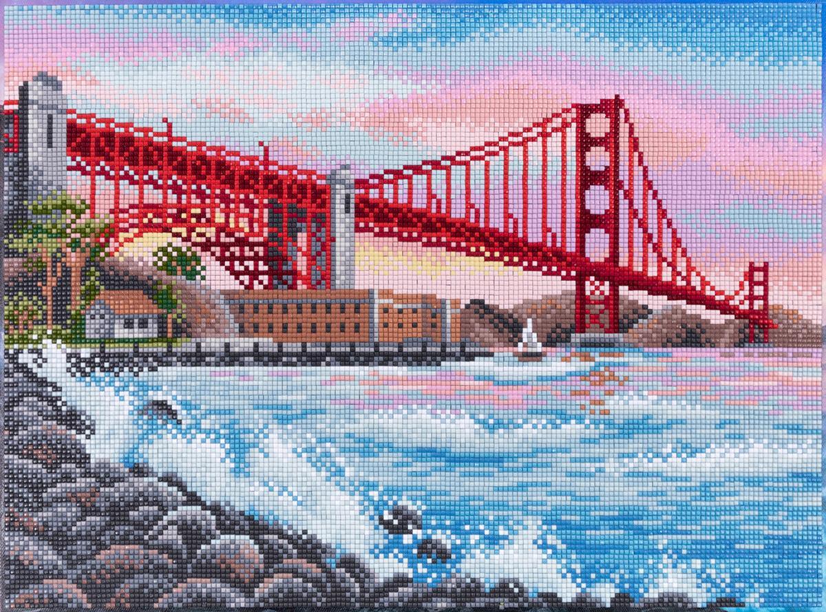 Кристальная (алмазная) мозаика "ФРЕЯ" ALPD-068 на подрамнике "Мост Сан-Франциско"