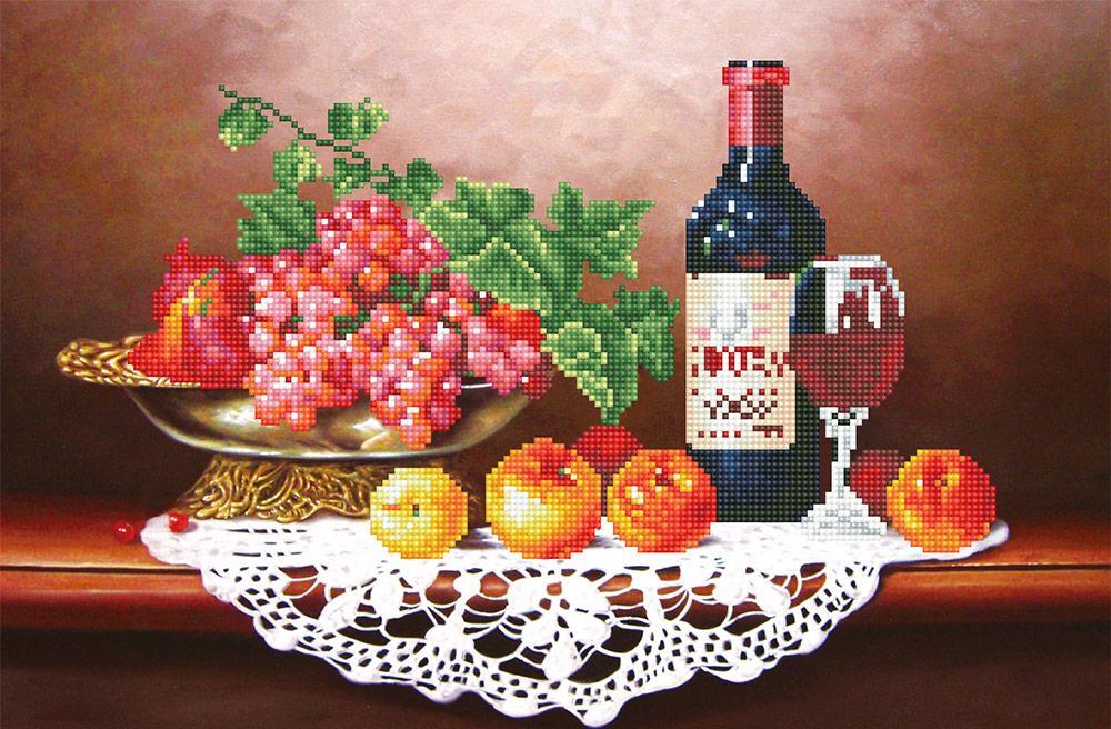 Кристальная (алмазная) мозаика "ФРЕЯ" ALV-18 "Вино с фруктами"