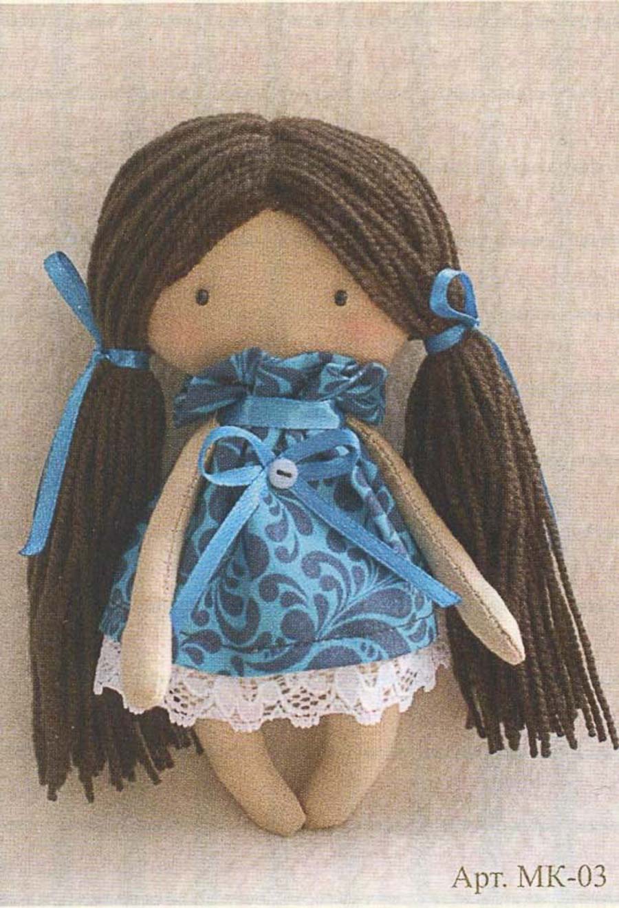 Текстильная игрушка HAPPY HANDS Девочка МК-03, Кристина, 15 см