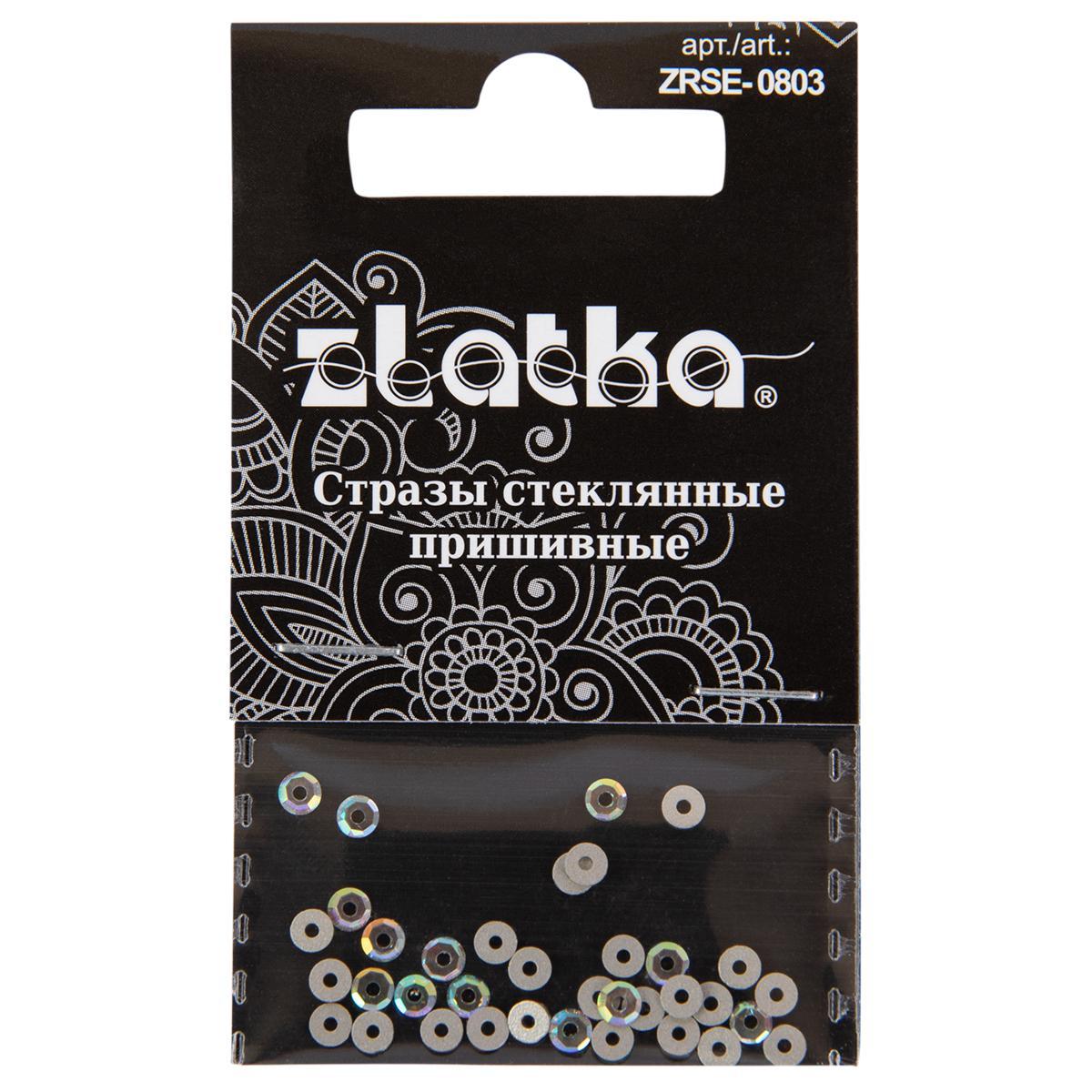 Страз "Zlatka" ZRSE-0803 AB-Crystal 3 мм стекло 5 x 36 шт в пакете с картонным еврослотом