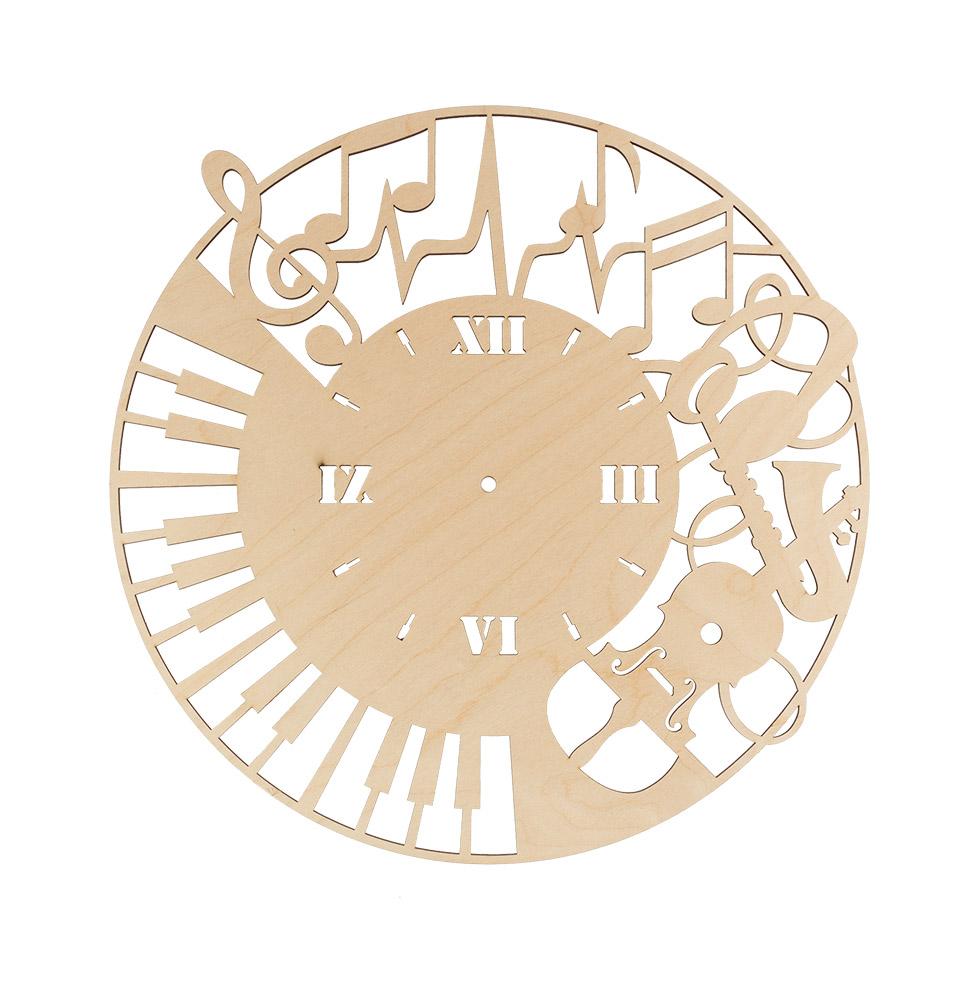 Заготовки для декорирования "Mr. Carving" ВД-849 Часы музыканта фанера d 40 см .