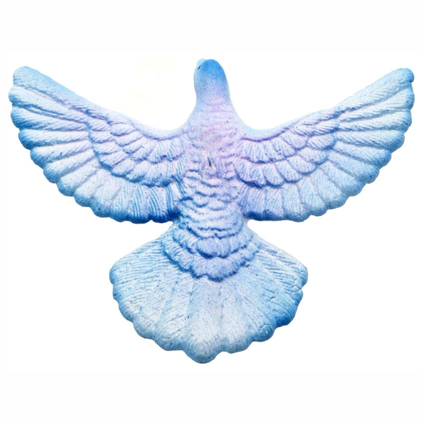 Декоративное изделие из пенопласта ГОЛУБЬ ЛЕТЯЩИЙ, d 11,5 см голубом цвете