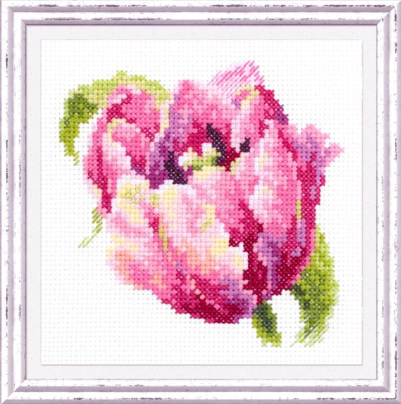 Набор для вышивания «Чудесная игла» 150-013 Розовый тюльпан 11 х 11 см
