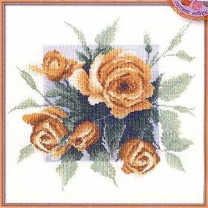 Чайные розы, серия  Цветы , 25х25 см