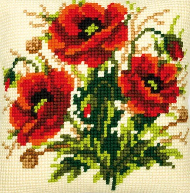 2002-70865 Комплект для вышивания (счетный крест)  Тюльпаны  17*17 см