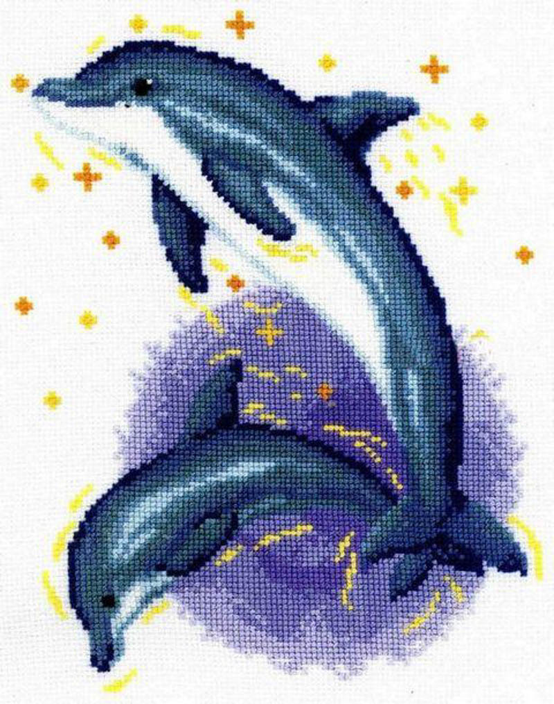 2002-70016 Комплект для вышивания (счетный крест) Дельфины