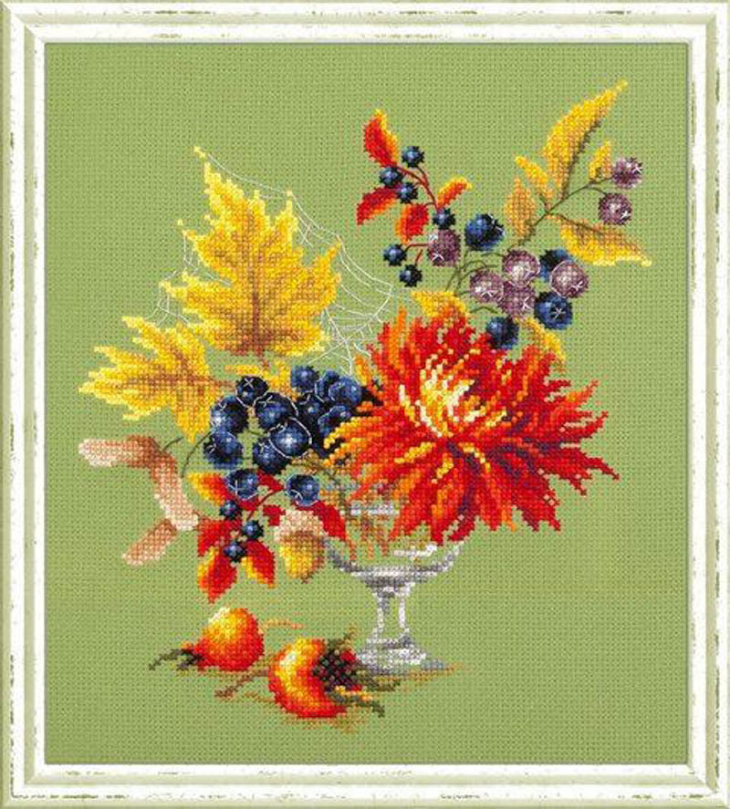 Набор для вышивания «Чудесная игла» 100-005  Осенний букетик 20 х 23 см