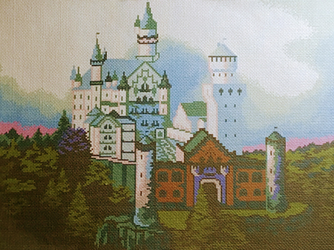 Канва с рисунком для вышивания  ф.А3, Облачный замок