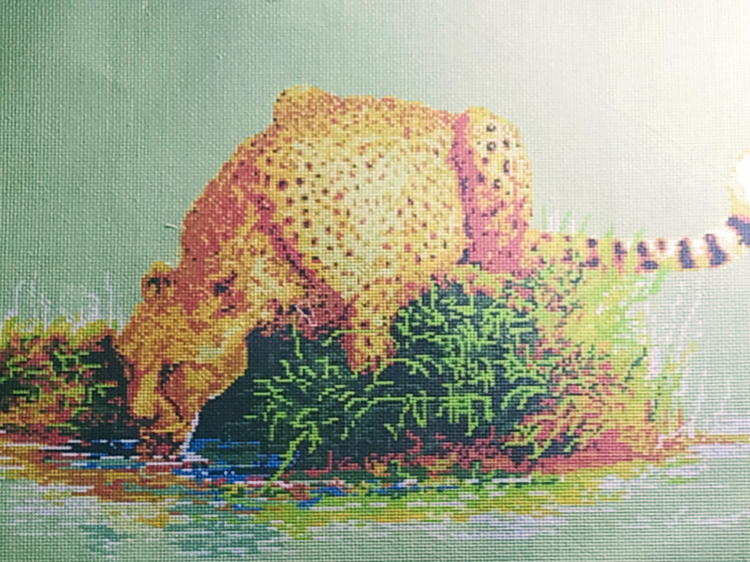 Канва с рисунком для вышивания  ф.А3, Леопард, ММ-3078
