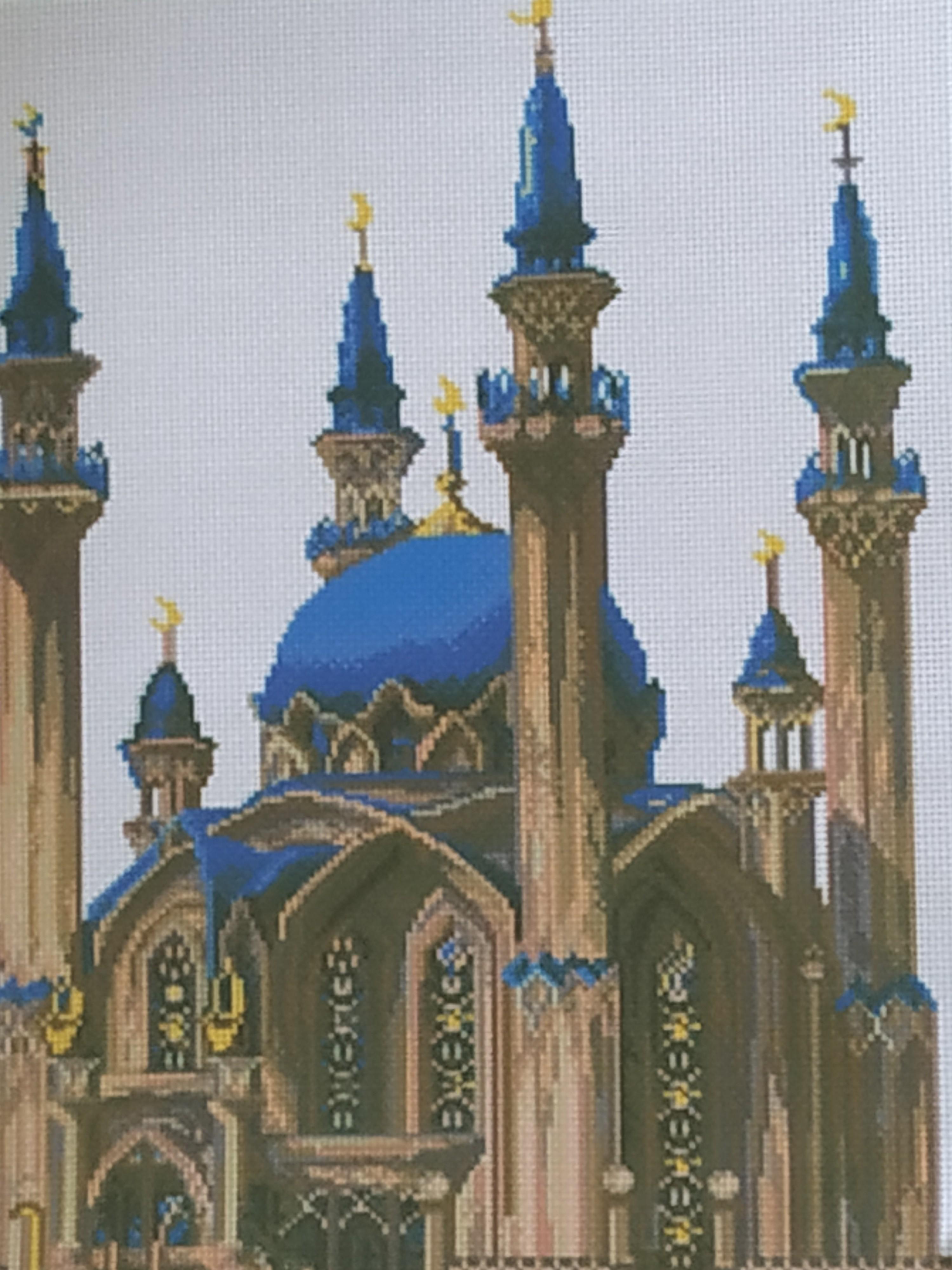 Схема на канве  Русская сказка  33х45см, А-1300 Мечеть Кул Шариф