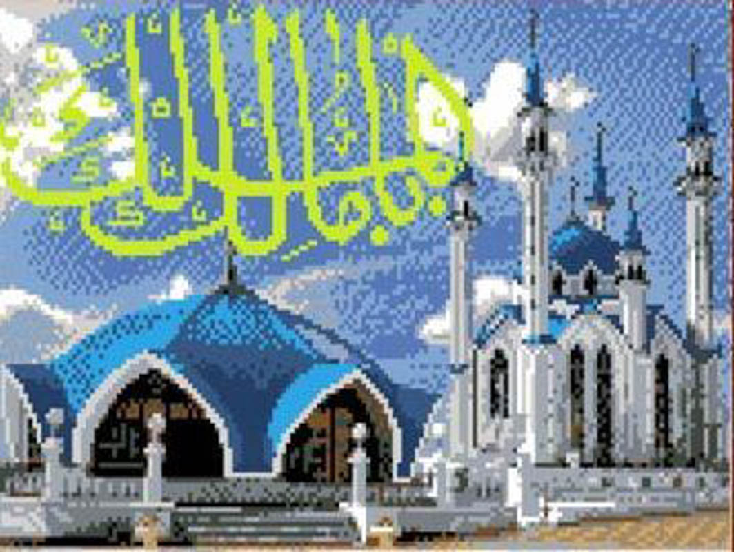 Канва с рисунком для вышивки крестом «Каролинка» КК-013 Мечеть Кул Шариф, 20,3х30 см