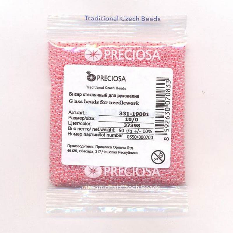Бисер  Preciosa  50 г, 331-19001-10/0-37398 розовый (5)