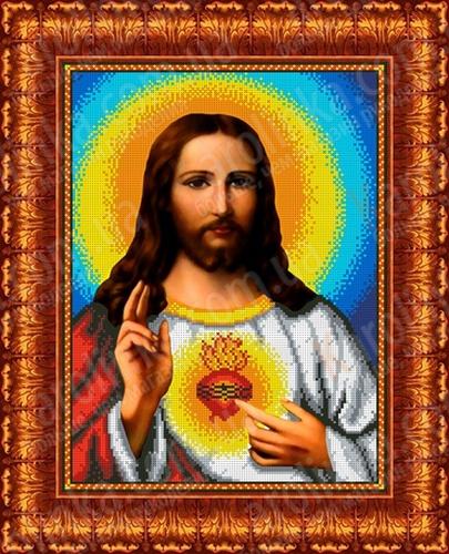 Рисунок-схема на ткани  Каролинка  КБИ 3007 Святое сердце Иисуса
