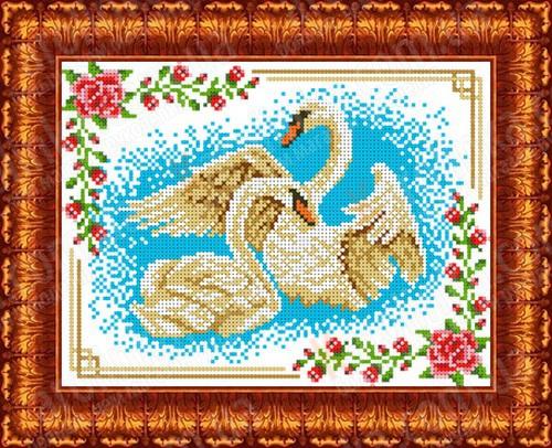 Рисунок-схема на ткани  Каролинка  КБЖ 4017 Лебеди