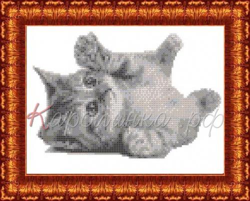 Рисунок-схема на ткани  Каролинка  КБЖ 4021 Котёнок