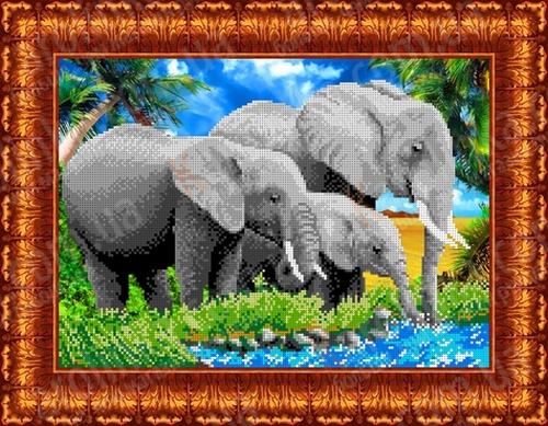 Рисунок-схема на ткани  Каролинка  КБЖ 3007 Слоны