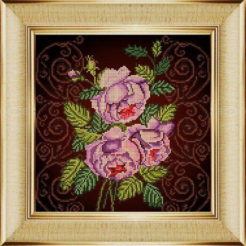 Рисунок на ткани  Бархатная роза  0023БК