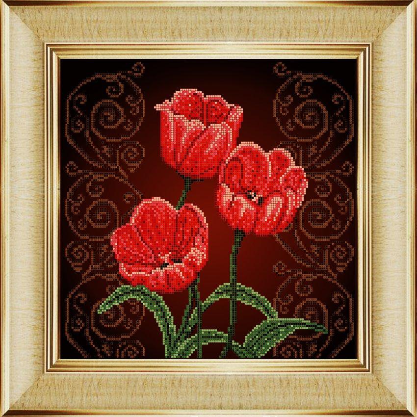 Рисунок на ткани  Тюльпаны  0009БК