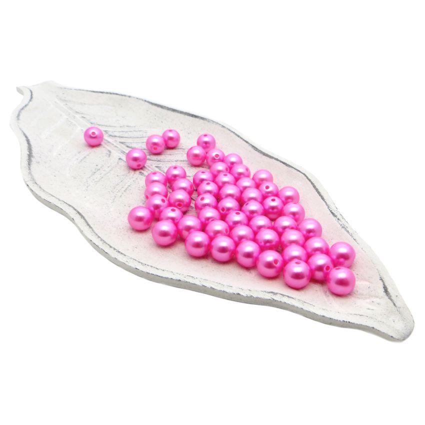 Бусины пластиковые "РУКОДЕЛИЕ", диаметр 10мм, цвет №40 ярко-розовый, 25гр/пакет, PP1006C40