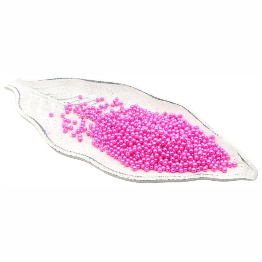 Бусины пластиковые "РУКОДЕЛИЕ", диаметр 4мм, цвет №40 ярко-розовый, 25гр/пакет, PP1002C40