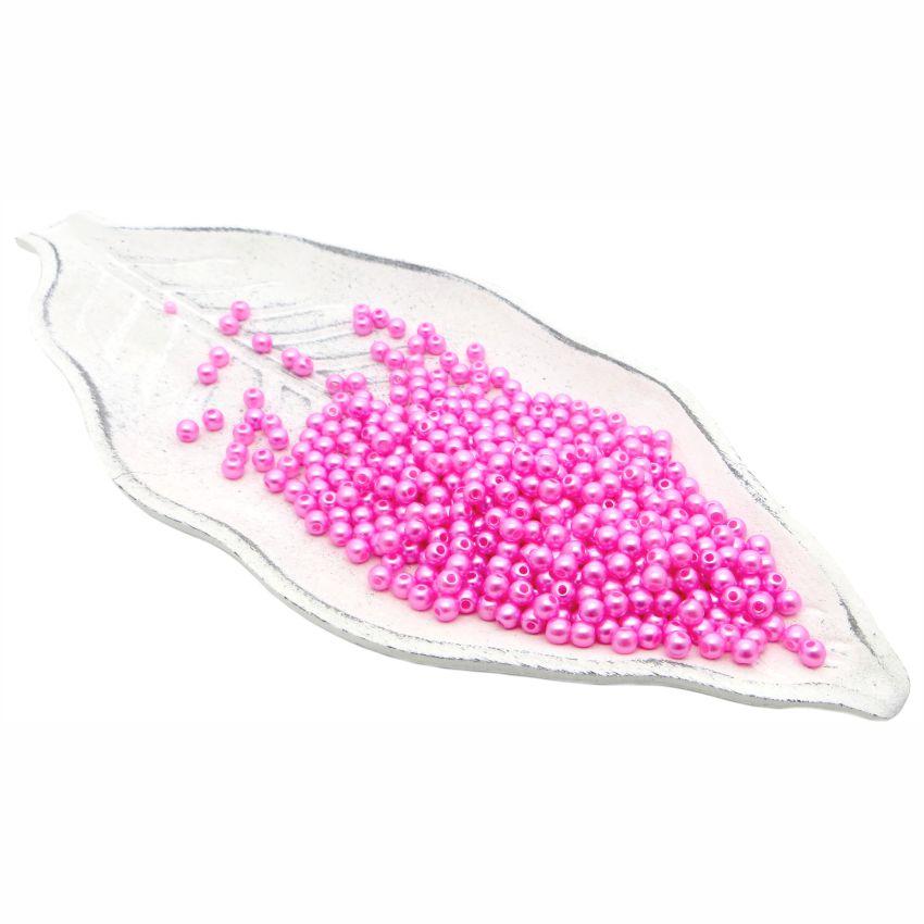 Бусины пластиковые "РУКОДЕЛИЕ", диаметр 5мм, цвет №40 ярко-розовый, 25гр/пакет, PP1003C40