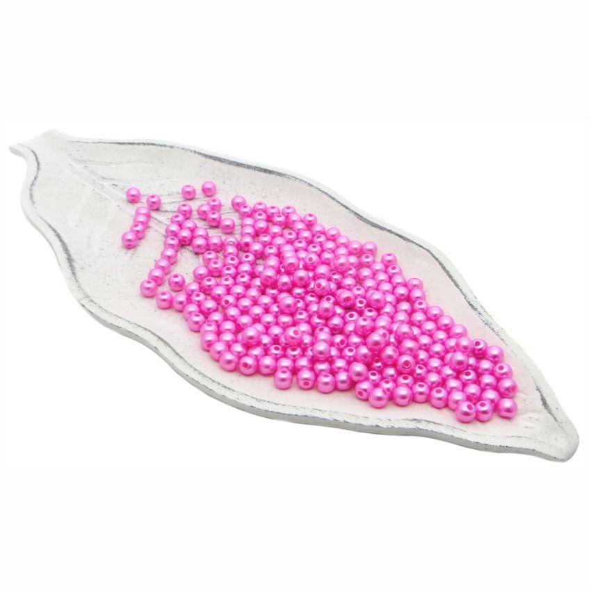 Бусины пластиковые "РУКОДЕЛИЕ", диаметр 6мм, цвет №40 ярко-розовый, 25гр/пакет, PP1004C40