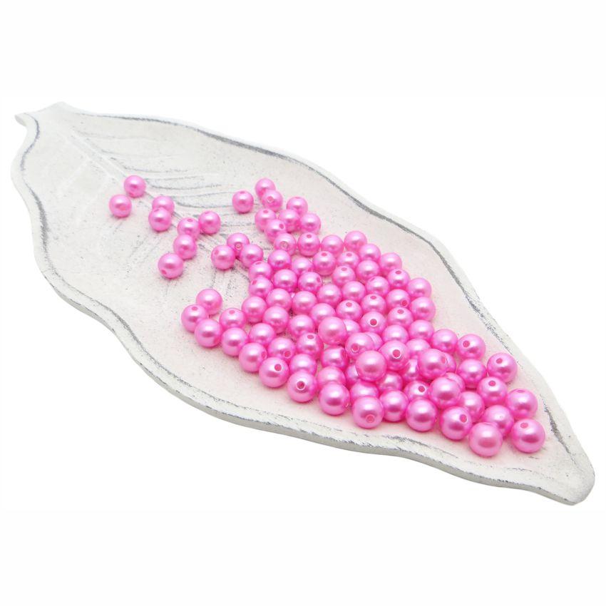 Бусины пластиковые "РУКОДЕЛИЕ", диаметр 8мм, цвет №40 ярко-розовый, 25гр/пакет, PP1005C40