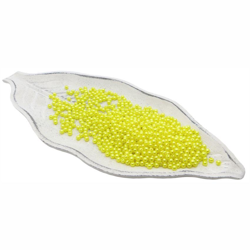 Бусины пластиковые "РУКОДЕЛИЕ", диаметр 4мм, цвет №49 желтый, 25гр/пакет, PP1002C49