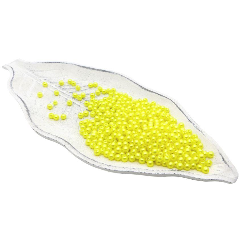 Бусины пластиковые "РУКОДЕЛИЕ", диаметр 5мм, цвет №49 желтый, 25гр/пакет, PP1003C49