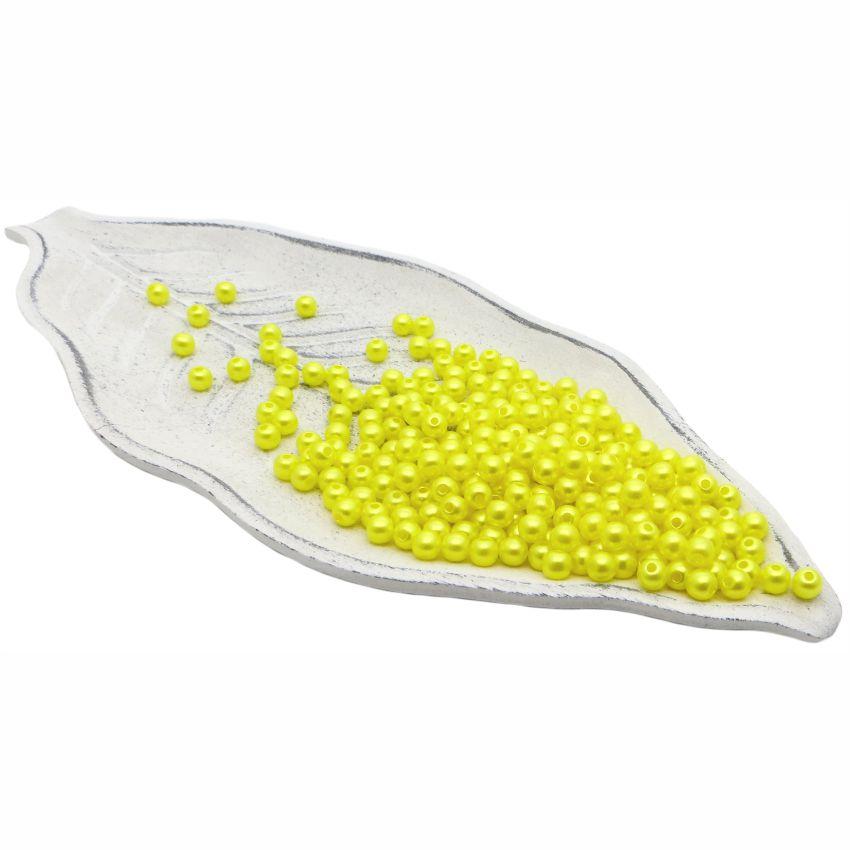 Бусины пластиковые "РУКОДЕЛИЕ", диаметр 6мм, цвет №49 желтый, 25гр/пакет, PP1004C49