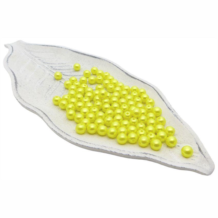 Бусины пластиковые "РУКОДЕЛИЕ", диаметр 8мм, цвет №49 желтый, 25гр/пакет, PP1005C49