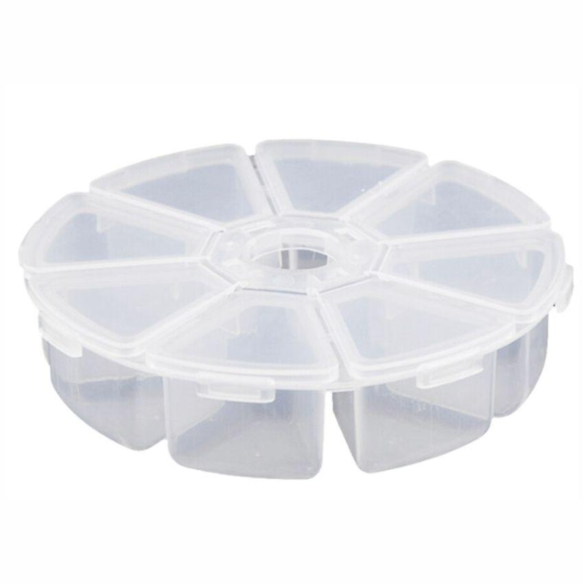 Коробка пластиковая для хранения круглая Crafty Tailor с 8 отсеками, диаметр 10см, высота 2.2см