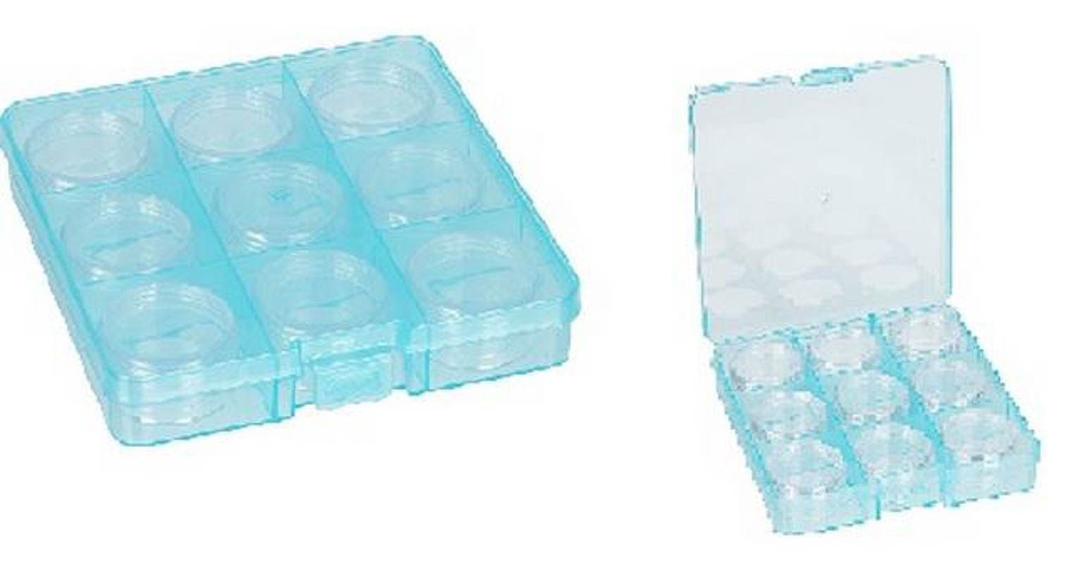 Коробка "Gamma" ОМ-086-057  пластик,  13,5*13,7*2,3 см, цв. голубой/прозрачный