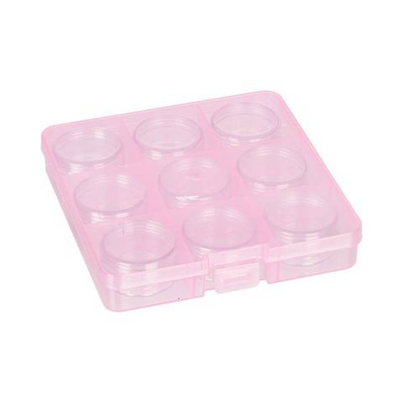 Коробка "Gamma" ОМ-086-057  пластик,  13,5*13,7*2,3 см, цв. розовый/прозрачный
