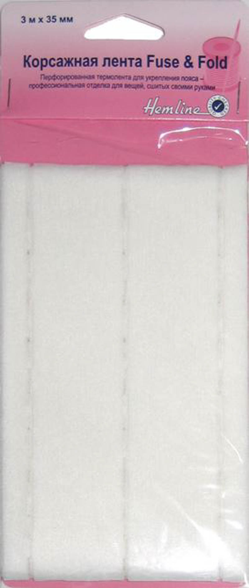 Корсажная лента Fuse&Fold "Hemline" 3 м х 35 мм, белый