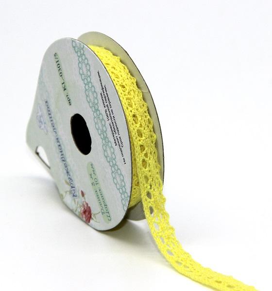 Кружевная лента «Рукоделие» KL-0301/5 10мм х 3м (цвет: желтый)