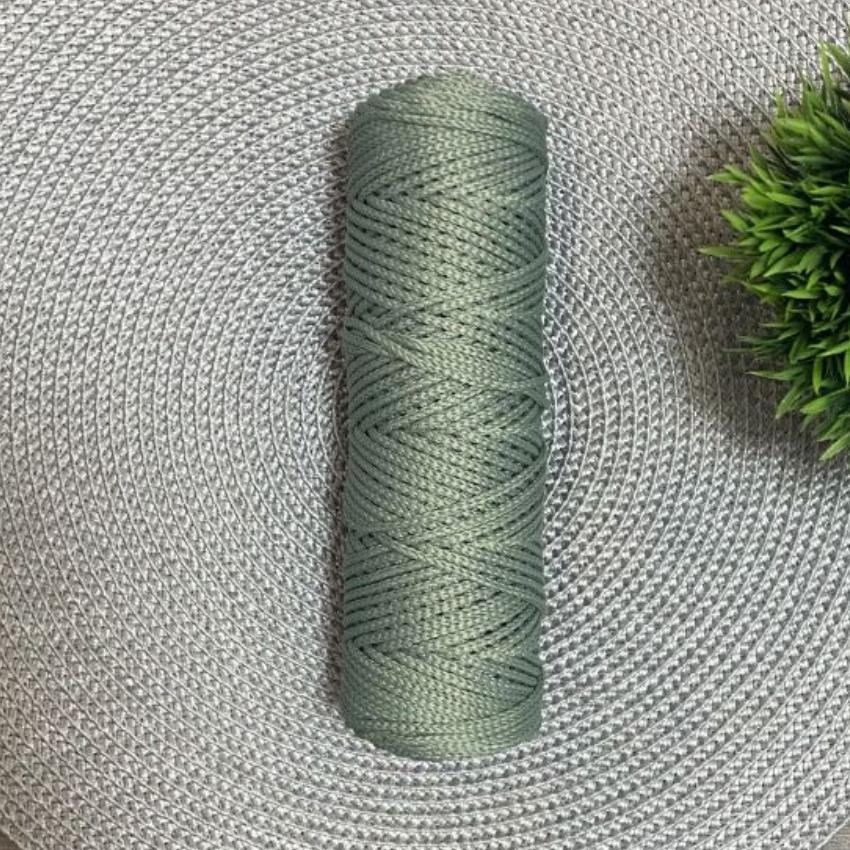Шнур полиэфирный 3 мм без сердечника (серо зеленый) 50м (21)