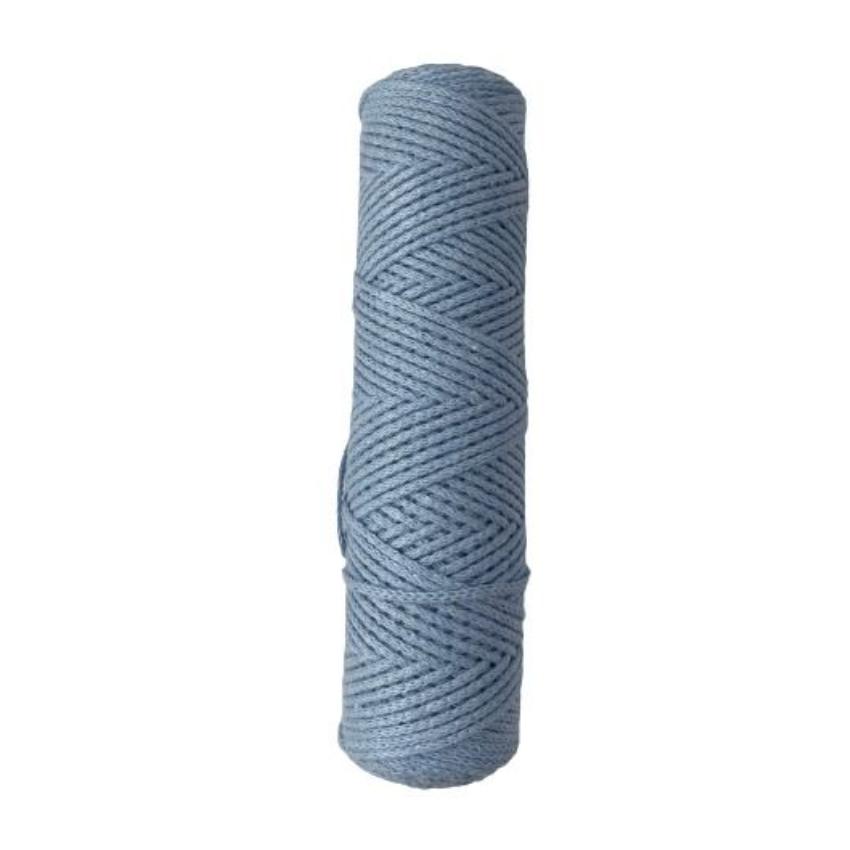 Шнур хлопковый 2 мм без сердечника (голубой) 50м