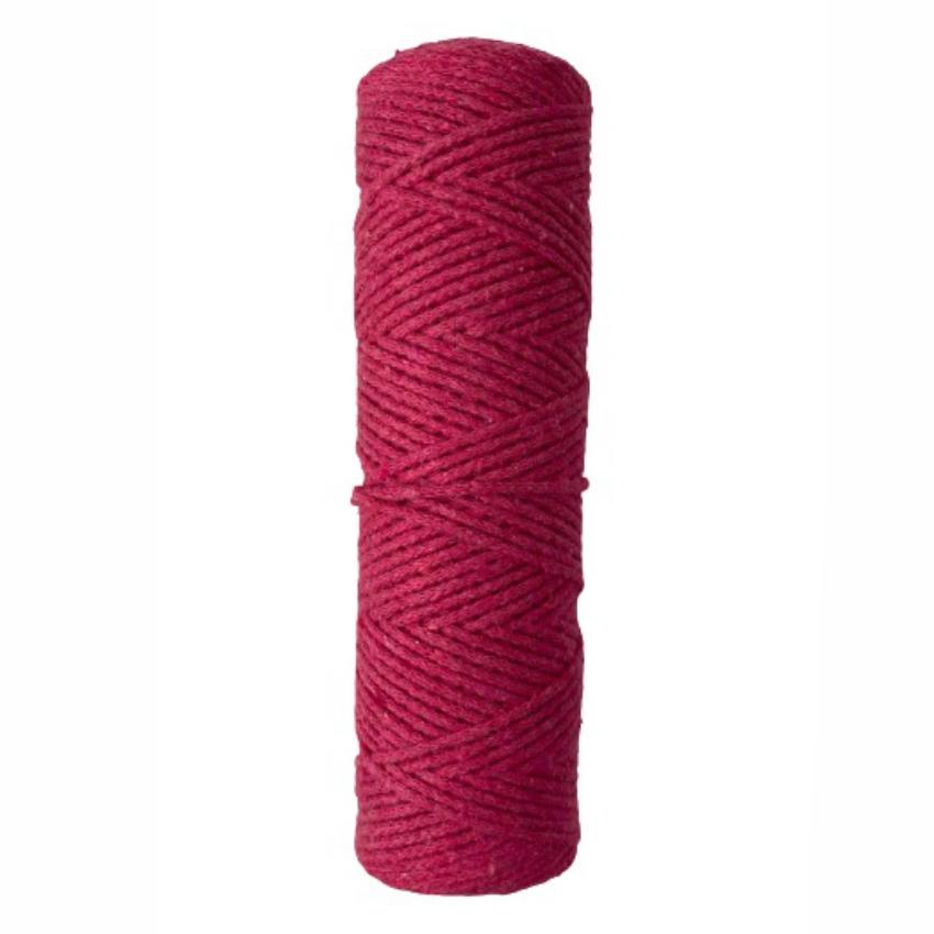 Шнур хлопковый 2 мм без сердечника (розовый) 50м